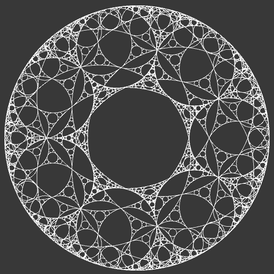 Apollonian Gasket - algorithmic art using fractal circles